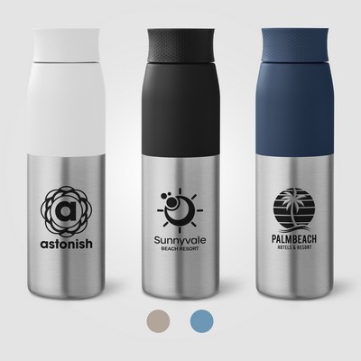Borealis - 22 oz. Recycled Stainless Steel Twist Lid Bottle - Silkscreen