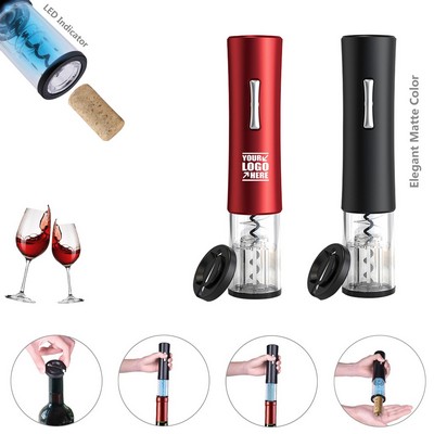 Matt Plastic Automatic Electric Wine Opener With Foil Cutter