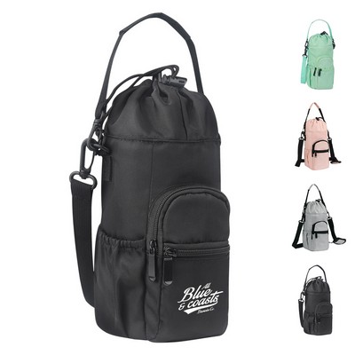 Insulated Water Bottle Carrier Bag with Multiple Carry Option