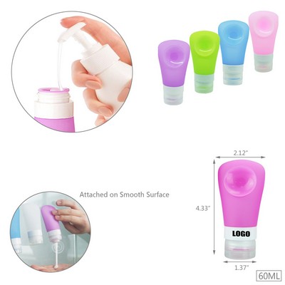 38ml Silicone Travel Bottle With Sucker And Flip Up Lid