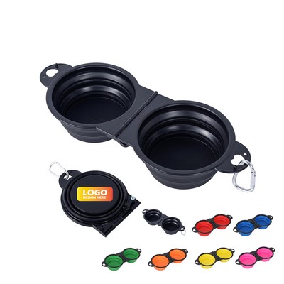 180 Degrees Flip Over Foldable Double Bowl with Lock Clips