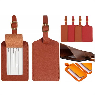 Luggage Tags PU Leather Travel Tags Luggage Identifier Name Holder