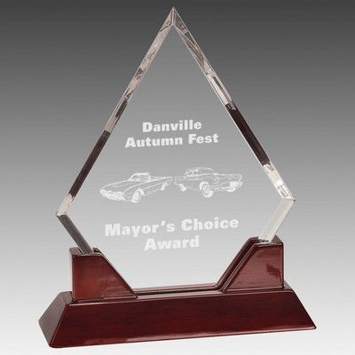 8.5" Diamond Acrylic with Rosewood Piano Finish Base