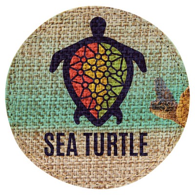 3" Round Burlap Sublimatable Patch with Adhesive