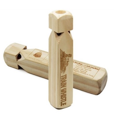 Kids Wooden Train Sound Whistle Toy.