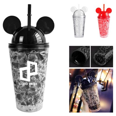 Double-Layer Insulated Plastic Straw Cup