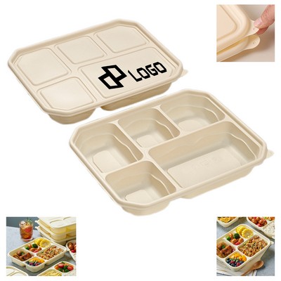 Five Compartments Disposable Degradable Takeaway Lunch Box