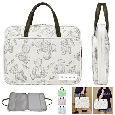 Cartoon Bear Printed Notebook Briefcase