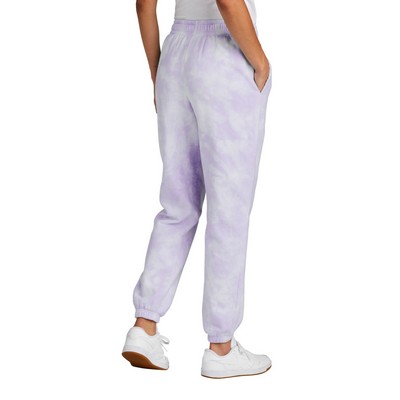 Port & Company Women's Beach Wash Cloud Tie-Dye Sweatpant