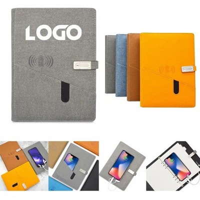 Multi-Functional Wireless Charger Travel Notebook