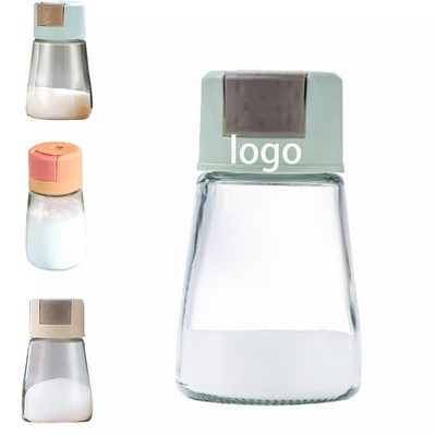 Kitchen Glass Press Type Seasoning Bottle & Jar