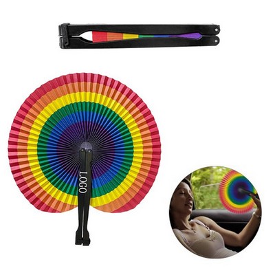 Custom LGBT Pride Rainbow Folding Paper Fan