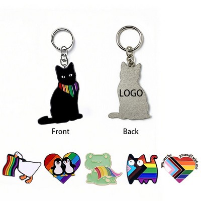 Pride Animal Metal Keychain