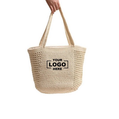 Cotton Woven Hollow Tote Bag