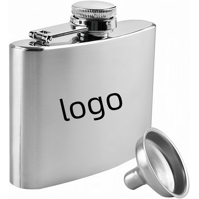 Matte Brushed Finishing Square Shaped Stainless Steel Liquor Whiskey Wine Alcohol Hip Flask