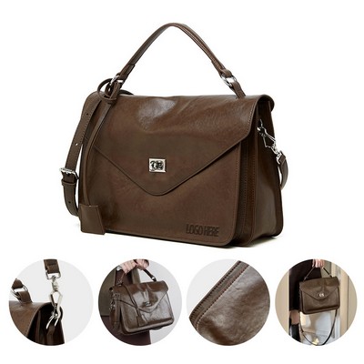 Large Capacity Retro Cowhide Shoulder Bag
