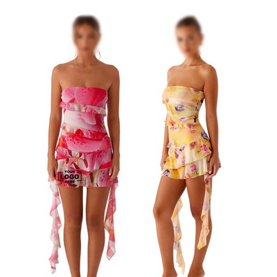 Floral Bustier Bodycon Dress