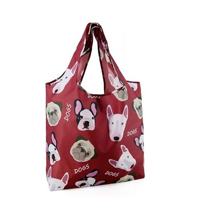 Full Color Foldable Polyester Tote Bag (W16" x H24" + 7" Handle)