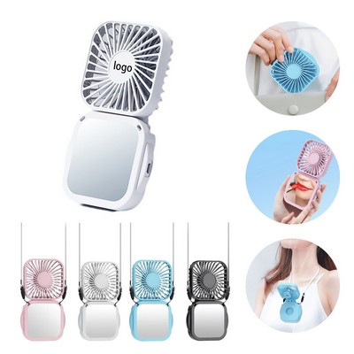 Mini Portable Fan With Mirror