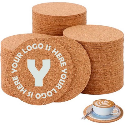 Absorbent Cork Coasters - 3.5 Inch Round