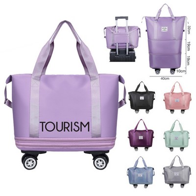 Expandable Rolling Duffel Bag with Double Layers