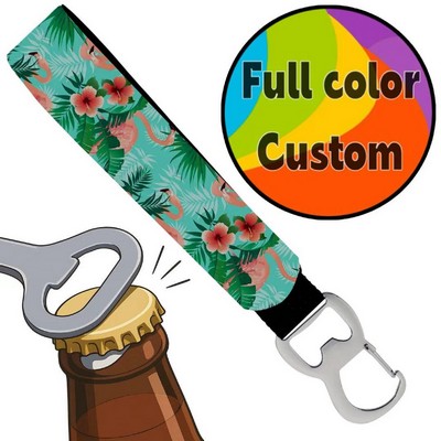 Full Color Custom Neoprene Wristband with Bottle Opener