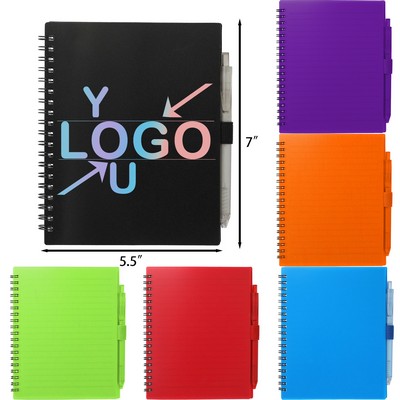 5.5 Inches x 7 Inches Eco Spiral Notebook with RPET Cover