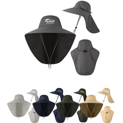 Wide Brim Outdoor Sun Hat with Neck Flap Protection
