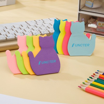 50 Sheets 2.16 x 2.75 inch Adhesive Cat Shape Sticky Notes Memo Pad
