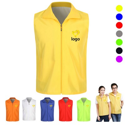 Custom Work Vest – Lightweight Promotional Waistcoat with Zipper & Pockets