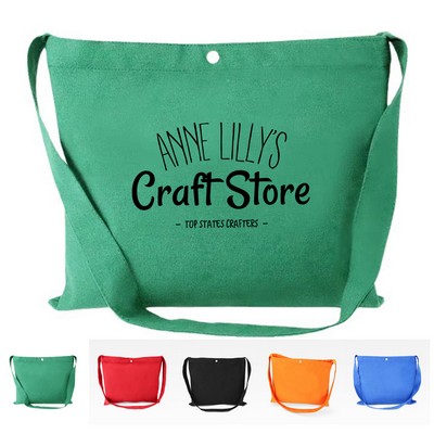 Canvas Sling Bag with Safety Buckle