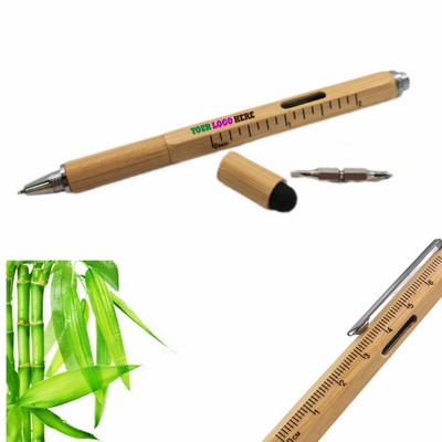 MOQ 10 pcs Bamboo 6 in 1 Tool Pen