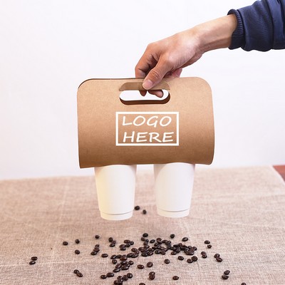 Kraft Paper 2 Coffee Cups Handheld