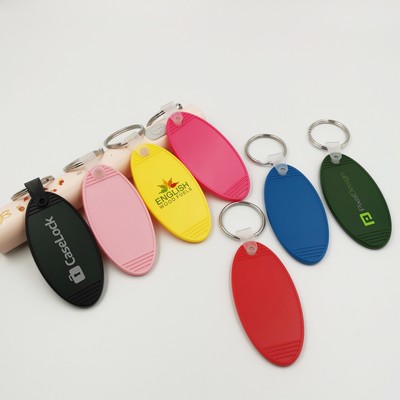 Oval Luggage Tag Keychain