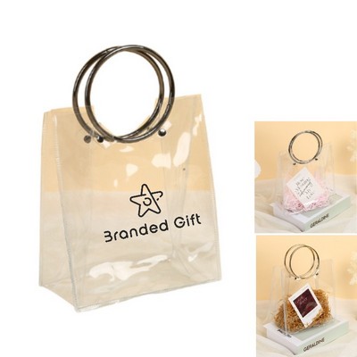 Transparent PVC Metal Round Handle Tote