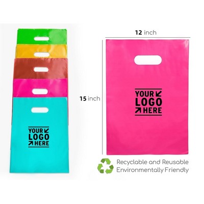Recyclable Reinforced Handle Plastic Bag 12"x15"