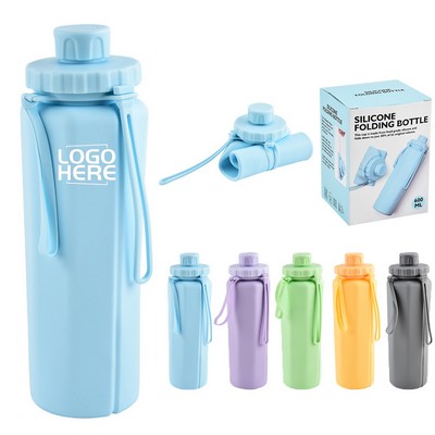 20 oz Silicone Folding Travel Cup with Lid