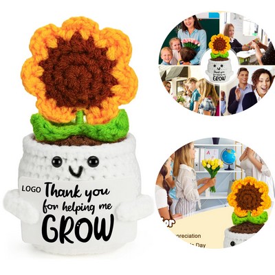 Crochet Sunflower Thank You Gift for Women Men