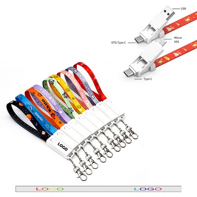 6-in-1 3A Fast Speed Charger Wristband/Cable with Key Chain Ruler 13.4" - By Air