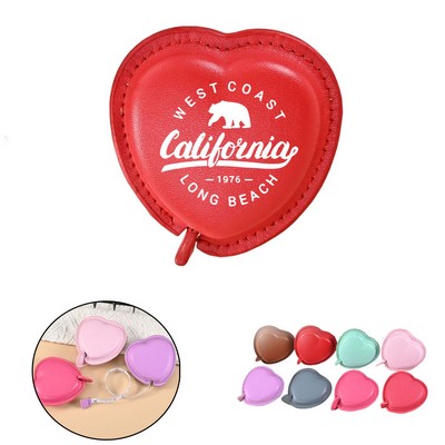 Mini Heart-shaped PU Leather Tape Measure