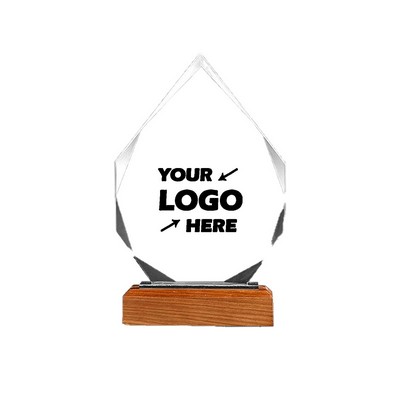 Crystal Trophies with Wooden Base