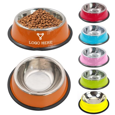 Colorful Stainless Steel Pet Snack Bowl Food Tray