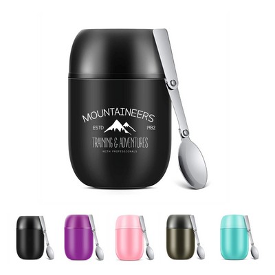 Leak Proof Insulated Lunch Container Box with Folding Spoon