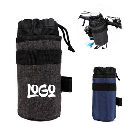 Polyester Drawstring Bike Water Bottle Insulated Bag