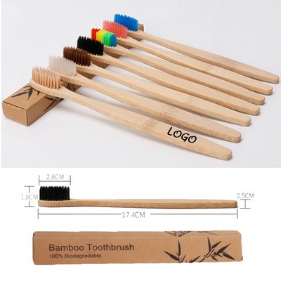 Bamboo Toothbrush with Color Bristles