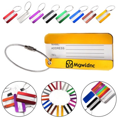 Aluminum Luggage Tag Business Gift Symmetrical Anti-Loss ID Card Holder Travel Tag for Suitcase