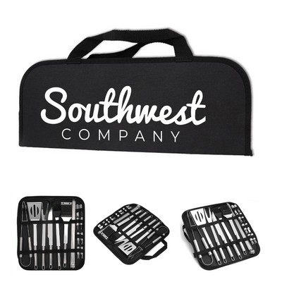 21-Piece Stainless Steel BBQ Grill Set