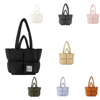Lightweight Quilted Puffer Tote Bag With Cotton Padding