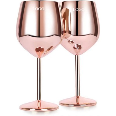 Single-Layer Stainless Steel Copper-Plated Wine Glass Set