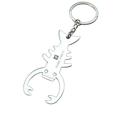 Crayfish-Shaped Bottle Opener Keychain